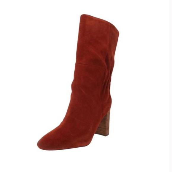 CHARLES BY CHARLES DAVID Women's Red Ruched Barrie Leather Booties Size 8M - Picture 10 of 11